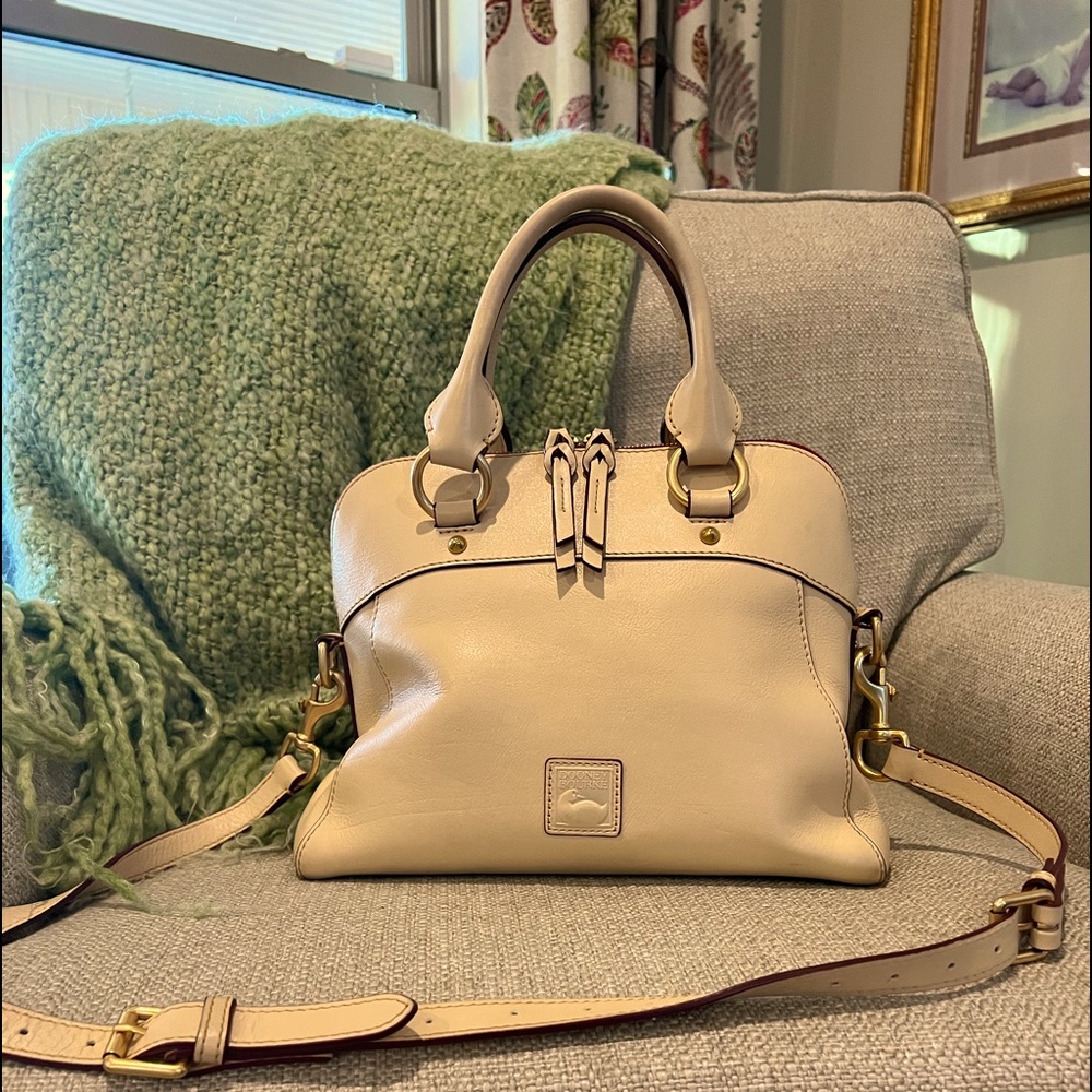 Dooney and Bourke Florentine Cameron satchel in bone. Good used condition